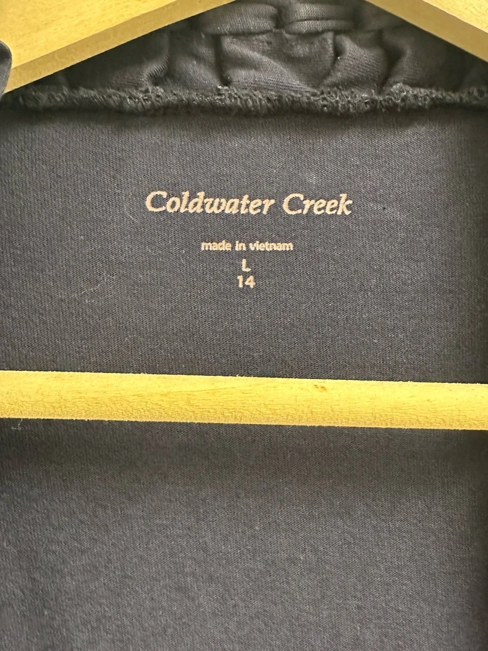 Coldwater Creek | Navy Ruffle Trim Open Front Cardigan | Women's Large 14
